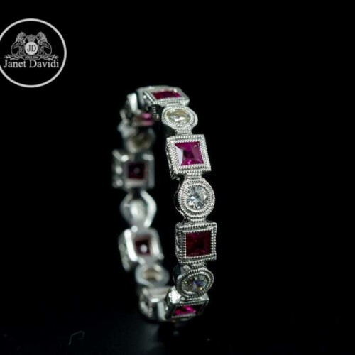 Genuine Ruby Bezel Set Engraved