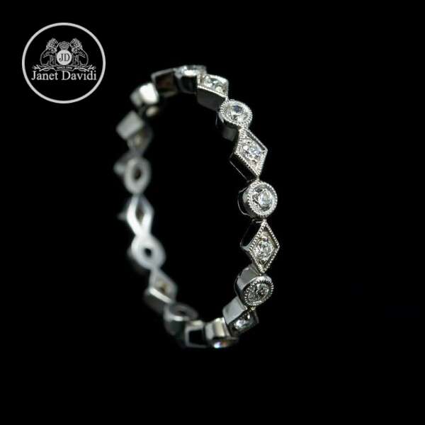 Diamond Bezel Set Mill Grained