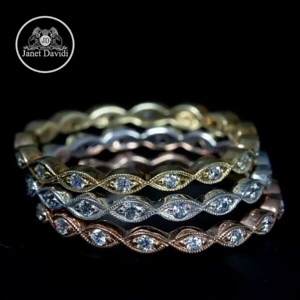 Mill Grained Narrow Eternity Band