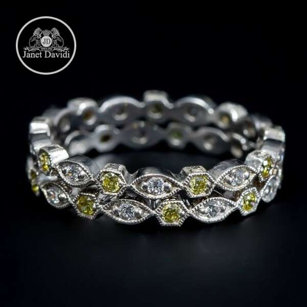 Mill Grained Narrow Eternity Band