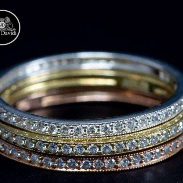 18 k Gold or Platinum Mill Grained