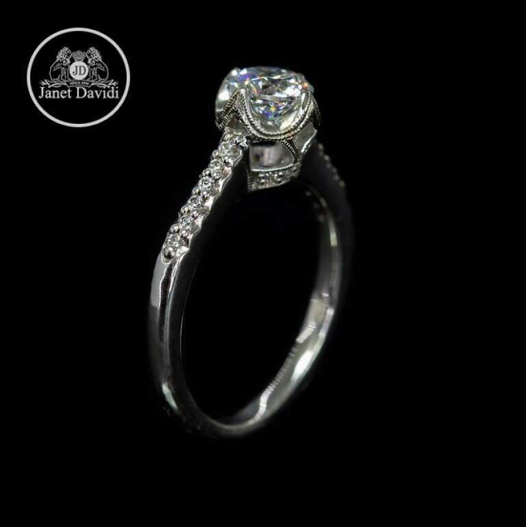 Modern Nouveau Style Engagement Ring