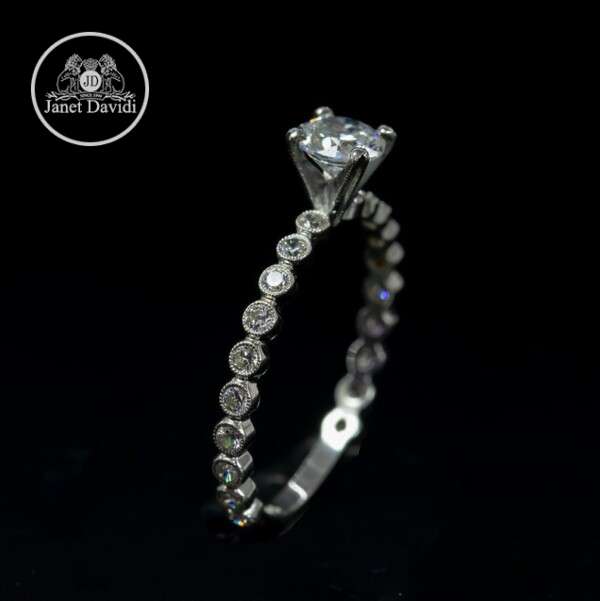 Diamond Mill Grained Engagement Ring