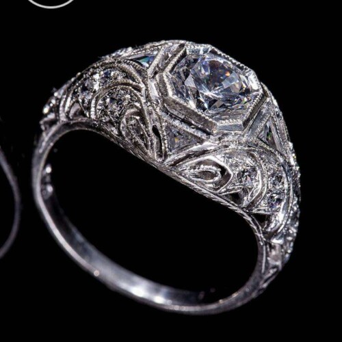 Natural Diamond Filigree Milgrain